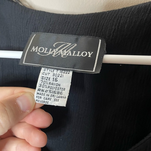 Molly Malloy Vintage Black Button-Down Jumpsuit Size 16 - Picture 4 of 6